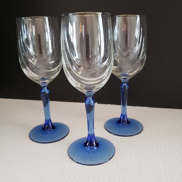Lenox Dining Lenox Crystal Wine Glass Cobalt Blue Stemmed Dual Swag